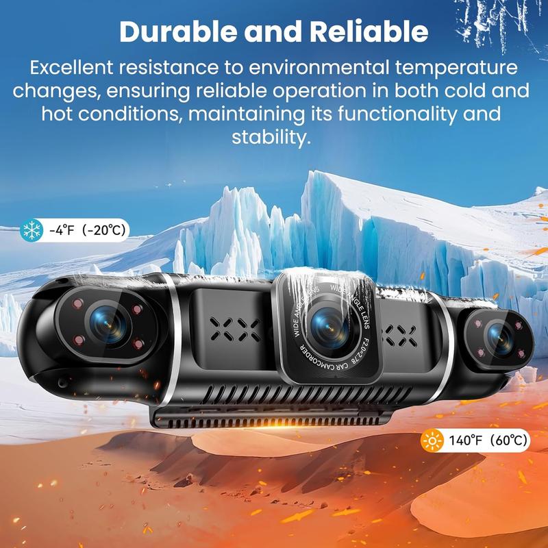 360° 4-Channel Dash Cam with Night Vision & App Control
