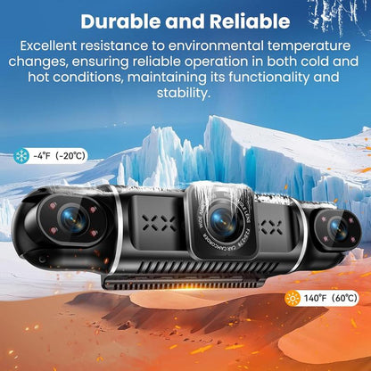 360° 4-Channel Dash Cam with Night Vision & App Control